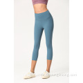 3/4 lange Yogahose mit hoher Taille